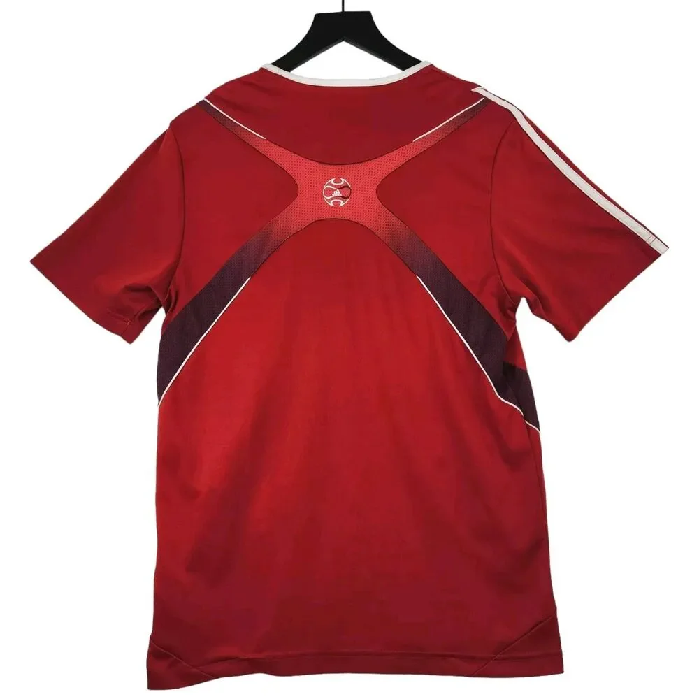Adidas Youth Climacool Soccer Jersey Shirt Small (?) Red V-Neck Active 3 Stripes